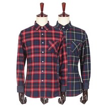 [ACZ_2329537] (COLOR : 레드 | SIZE : M) 기모FS025-레드.그린 남성체크남방 체크셔츠 남방 남성용남방 남자셔츠