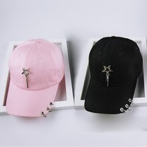 2개 별 야구 모자 피어싱 여름 썬캡 스냅백 볼캡 여성 남성