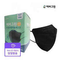 [에버그린] [빠른배송] KF94 새부리형 2D 마스크 대형 50매 블랙+스트랩, 상세 설명 참조, 상세 설명 참조