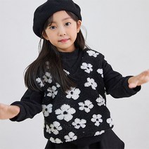 몽콕 여아 겨울 꽃 조끼