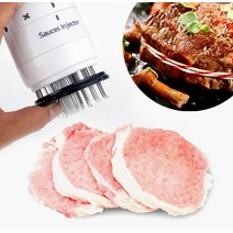 고기다지기 고기 연화제 바늘 ABS 스테인레스 스틸 스테이크 치킨 인젝터 매리 네이드 맛 주사기 주방 가제