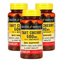 메이슨 내추럴 Mason Natural Tart Cherry 타트체리 250mg 90캡슐, 3팩