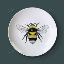 접시 도자기 장식 플레이트 벽 교수형 플레이트 곤충 앉아 디스크 플레이트 세라믹 디스크, 10인치, 06