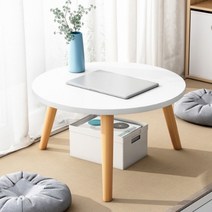 원형 느티나무 테이블 40CM 화이트 쇼파테이블 거실좌식테이블