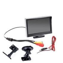 룸미러후방카메라 화물차후방카메라 후방카메라 5 인치 자동차 모니터 TFT LCD HD 디지털 16:9 800*480 화면 방향 비디오 입력 후면보기 카메라 DVD VCD 차량 디스, duble sliver