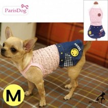 PNE402475패리스독 데님 스커트 원피스 (핑크) (M), M