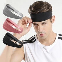 올마이웨이 스포츠 헤어밴드 땀흘림방지 남자 여성 운동 헤드밴드 3개, 블랙3