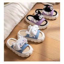다나에 산리오 시나모롤 쿠로미 헬로키티 큐티레이디 고급 실내화 여성 거실 미끄럼방지 EVA 실내 푹신한 층간소음 통굽 키높이 아동 인형 슬리퍼(2985)