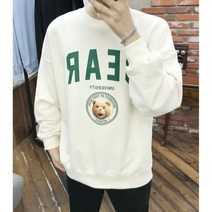 리턴옴므 곰돌이 아치 프린팅 남자 오버핏 맨투맨