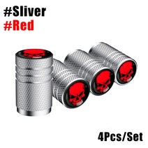 타이어 스템 밸브 캡 알루미늄 자동차 방진 휠 에어 자전거 바이크 오토바이용 4 개/로트, 09 2-Silver-Black Red