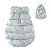 그루밍독 반려동물 파스텔 소프트 경량 웰론 푸퍼 패딩 조끼 + 파우치 세트, 소라