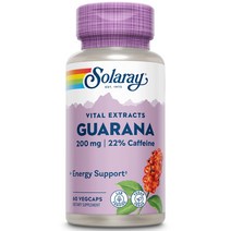 Solaray Guarana 과라나 추출물 300mg 카페인 44mg 60캡슐
