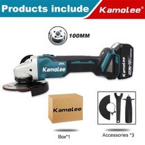 슬라이딩각도절단기 멀티커터기 고속절단기 KamoleeDGA504 앵글 그라인더 브러시리스 무선 45 인치 18500RPM 4 단 절단 전동 공구 마끼다 18V 배터리와 호환 가능, 100MM No Battery