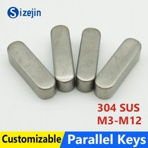 R핀 스냅핀 고정핀 평행 키 핀 304 스테인레스 스틸 A2 라운드 엔드 플랫 M3 M4 M5 M6 M8 M10 M12 스퀘어 바 10개 295198, M4x4x35