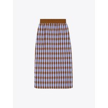 TORY BURCH 토리버치 Bubble Stripe Skirt - Toasted Nutmeg/Blue Hydrangea