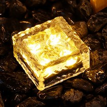 태양광 LED 4구 사각 블록 매입등 얼음등 정원등 야외조명, 연노랑빛, 02.LED 4구 태양광사각블록매입등(대)