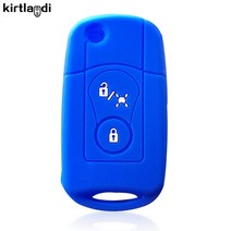 kirtlandi 2 버튼 수정된 플립 접이식 원격 자동차 키 케이스 ssangyong actyon kyron 2 rexton key shell case keychain prote, 푸른