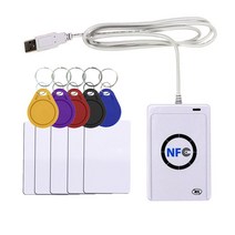 nfc 판독기 usb acr122u 비접촉식 스마트 ic 카드 및 작성기 rfid 복사기 5pcs uid 변경 가능한 태그 키 fob