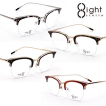 블랙라벨 에잇스텔라 ES-1622 4컬러 반무테안경 고급 남녀공용 안경테