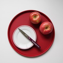 까사빈논슬립원형트레이 2size 12color 모던쟁반 감성 홈카페 미끄럼방지 메탈소재 국내제작, 버건디와인