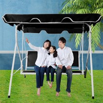 역대급 편해~ 그네의자 펜션그네의자 정원의자 흔들의자 힐링체어 인테리어의자, KLS-E054 블랙