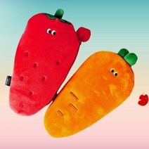 [주토이] 딸기 통통 당근 슬림 필통 펜파우치 펜슬케이스 어린이 유아 남아 여아 아동, 딸기 통통 필통