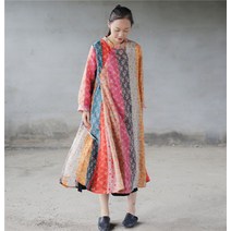계량한복여성 개량한복 절복 법복 색동 긴팔 원피스 프린팅 조선 예쁜