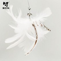 날아다니는 앵무새 고양이 장난감 흡입 컵 베이스 고양이 스틱 새 깃털 나비 복어 벨 스틸, 45 에메랄드 그린