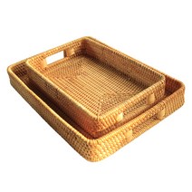 아노마드 라탄 바구니 트레이 소품 (사각트레이m), 1개, 라탄 사각 트레이(M) 30 x 20 높이 5.5