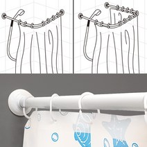 코너 설치 조립식 샤워 커튼 스틱 봉 욕조 부스 피팅 룸 피부 관리실, 2단