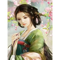 중국어 번체 여성 사전 인쇄 11CT 크로스 스티치 키트 DIY 자수 수제 공예 바느질 수공예 패키지 매직 뮬리나, 66.HMA85514 - 80x100cm - 14CT