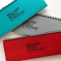 페이퍼리안 Brilliant weekly scheduler 위클리 공부 스케줄 하루생활계획표 체크 투두리스트 학습일지 다이어트일기 스터디, 레드
