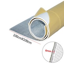 [해외] 6mm 236mil 자동차 트럭 방화벽 열 사운드 데드너 절연 매트 소음 자체 접착 폼 방음 댐핑 매트, 100X100CM