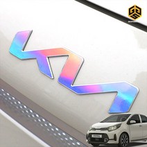 (골져스) 모닝어반 차량용품 로고 엠블럼 홀로그램 데칼스티커 드레스업 튜닝 악세사리 몰딩, 무광 카본