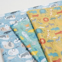 유명한원단 자체제작 가방지 20수 생활 방수 방풍 원단 면 평직 투명코팅 애니멀 3종, 민트(J삼이)