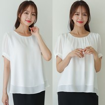 [스무날]두겹라운드반팔블라우스