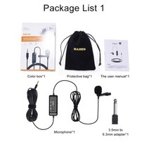 유튜브시작하기 인터넷방송셋팅 방송셋팅 mamen km-d2 lavalier 마이크 3.5mm 옷깃 녹음 microfone video mic for youtube video pc, 협력사, 패키지 1
