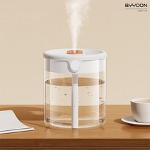 바이윤 USB 미니 가습기 소형 저소음 독서실 휴대용 무드등 조용한 차량용 원룸 사무실 통세척 듀얼 1.5L, 화이트, 화이트