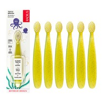 래디어스 토츠 유아 칫솔, 옐로우, 6개, 1개입