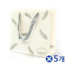 무드 그레이 깃털 쇼핑백 중x5개 봉지 기성 장바구니 시장가방 선물용, 상세페이지 참조