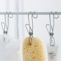 1+1 스텐 고리 집게 매직후크 타공판 모자 대야 리본걸이, 4개