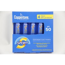 선크림 (4팩) 코퍼톤 스포츠 자외선 차단제 립밤 SPF 50 0.13온스 exp 12/