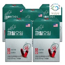 푸른들판 남극 크릴오일 인지질 58 1000mg 30캡슐 5박스, 단품