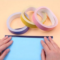 바인딩 제폰 테이프 색깔 라벨지 25mm 8색 모서리 보호 보수 스티커지 라벨 스티커 라벨링 책 도서 북 인덱스 컬러 제본용 칼라 커버 종이 테잎, 하늘