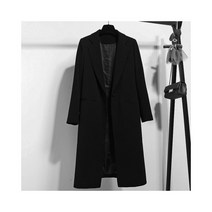 w5222 여성 간절기 2버튼 기본 기본 롱자켓 아우터 블랙자켓