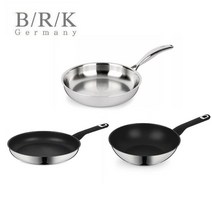 독일 명품 스테인레스 프라이팬 후라이팬 가벼운 친환경 고급 AS가능, BRK 플레인28cm