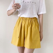 [스위트플러스] 임부복 여성 린넨 빅포켓 밴딩 여름 반바지