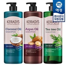 애경 [샴푸 180ml 증정] 케라시스 내추럴 레시피 오일 샴푸/린스 1L x2개, 코코넛오일 샴푸+컨디셔너