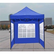 야외 창고 임시 차고 주차 천막 폐기물 창고 재설함, 2x2m 블루 3윈도우