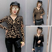 오르난 여성 슬림핏 브이넥 티셔츠 OR266